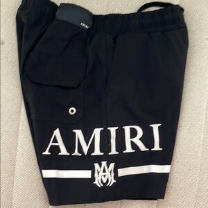 AMIRI Black Shorts with White Accents